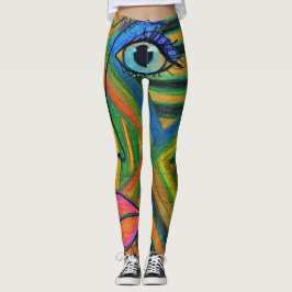 Legging Caneleiras da arte de LuckyPen