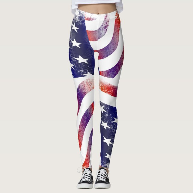 Legging Caneleiras da bandeira americana dos EUA América (Frente)