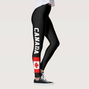 Legging Caneleiras da bandeira de Canadá para mulheres e