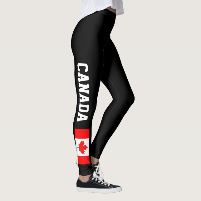 Legging Caneleiras da bandeira de Canadá para mulheres e (Direita)