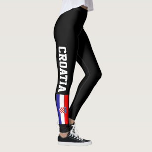 Legging Caneleiras da bandeira de Croatia para o exercíci