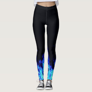 Legging Caneleiras da chama azul