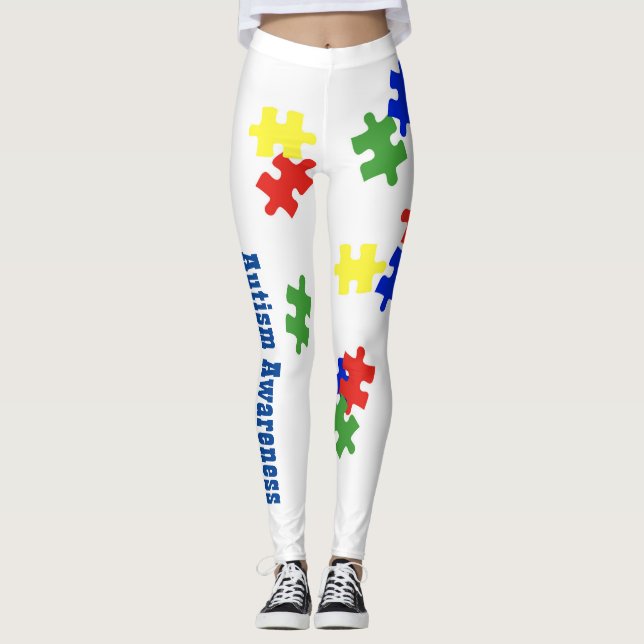 Legging Caneleiras da consciência do autismo (Frente)