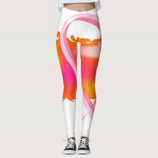Legging Caneleiras da consciência do cancro da mama