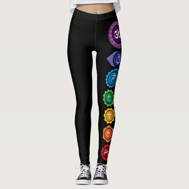 Legging Caneleiras da deusa de Chakra Reiki Ninja (Frente)