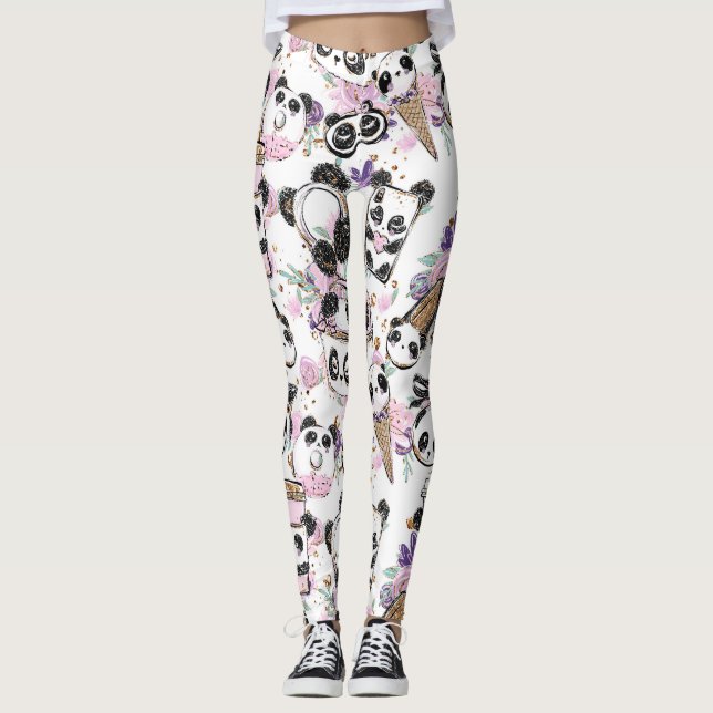 Legging Caneleiras da diva da panda e cuecas da ioga (Frente)
