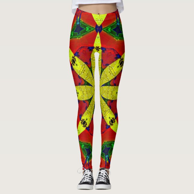 Legging Caneleiras da flor da energia (Frente)