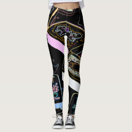 Legging Caneleiras da flor do Mah Jongg
