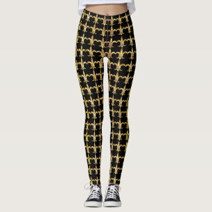 Legging Caneleiras da forma do pop da flor de lis