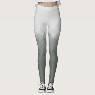 Legging Caneleiras da ilustração da floresta das montanh