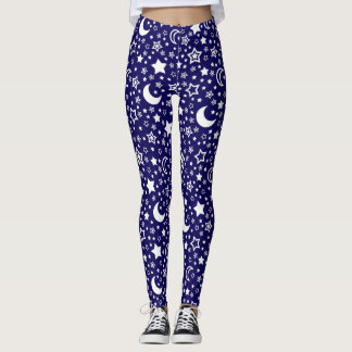 Legging Caneleiras da lua e das estrelas para mulheres