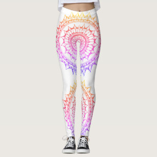 Legging Caneleiras da mandala do arco-íris