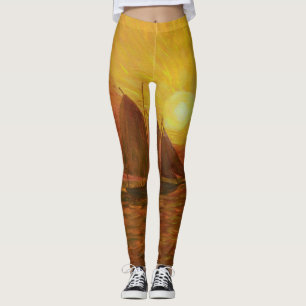 Legging Caneleiras da navigação do por do sol de Key Wes