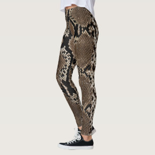 Legging Caneleiras da pele de cobra do pitão de rocha do