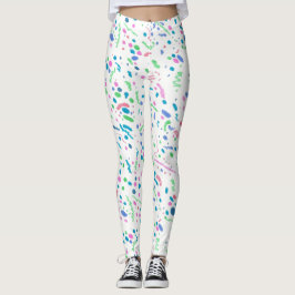 Legging Caneleiras da pintura do Splatter