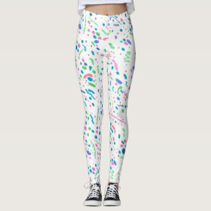 Legging Caneleiras da pintura do Splatter
