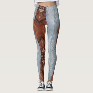 Legging Caneleiras da sarja de Nimes & do couro cru