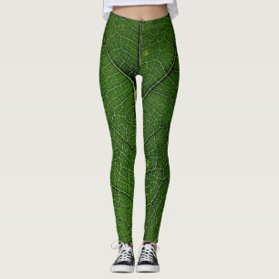 Legging Caneleiras da veia da folha
