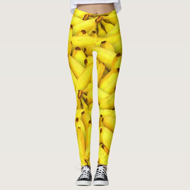 Legging Caneleiras das bananas das mulheres (Frente)