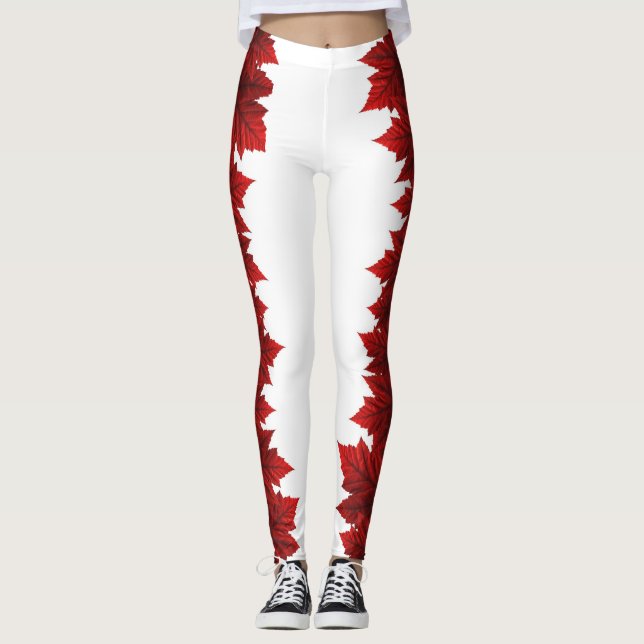 Legging Caneleiras das folhas de outono das caneleiras da (Frente)