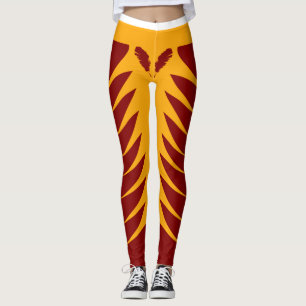 Legging Caneleiras de Borgonha e de ouro
