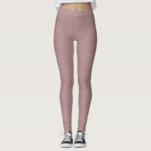 Legging Caneleiras de bronze Dourados do teste padrão de