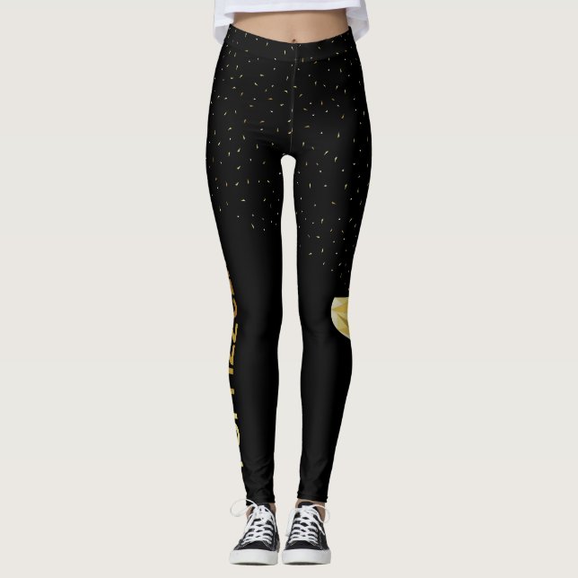 Legging Caneleiras de Champagne do Clink do Fizz do pop (Frente)