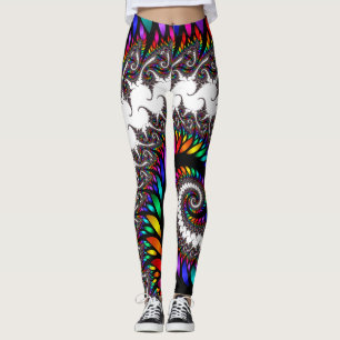 Legging Caneleiras de espiralamento do Fractal