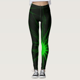 Legging Caneleiras de néon pretas e verdes