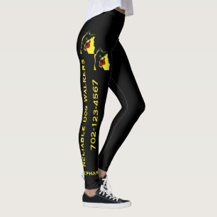 Legging Caneleiras de passeio do serviço do cão feliz co