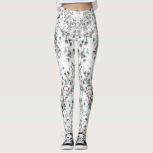 Legging Caneleiras de prata do impressão do brilho Jewl