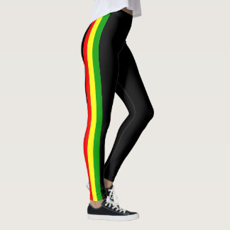 Legging Caneleiras do Activewear com listras do rasta
