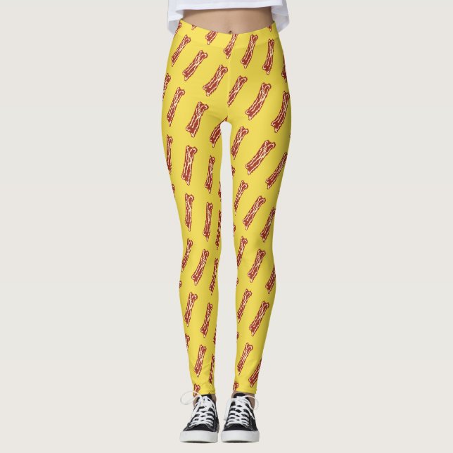 Legging Caneleiras do bacon do pixel (Frente)