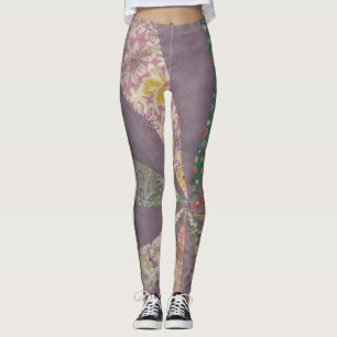Legging Caneleiras do bloco da edredão do vintage - desig