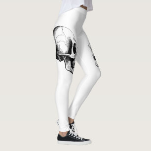 Legging Caneleiras do branco do crânio