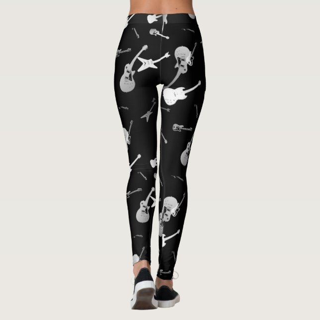 Legging Caneleiras do branco do preto da rocha das (Verso)