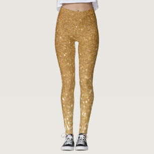 Legging caneleiras do brilho do ouro