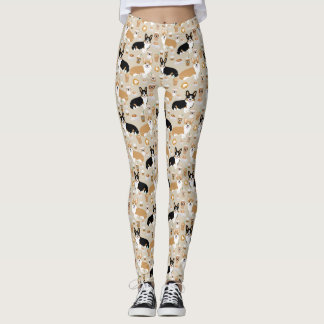 Legging Caneleiras do café do Corgi - corgis do casaco de