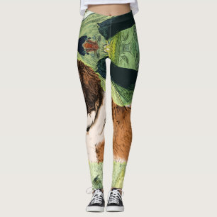 Legging Caneleiras do cão de St Bernard
