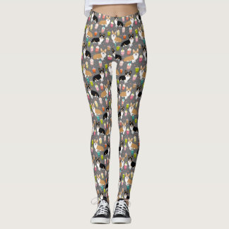 Legging Caneleiras do chá de Boba do Corgi - obscuridade