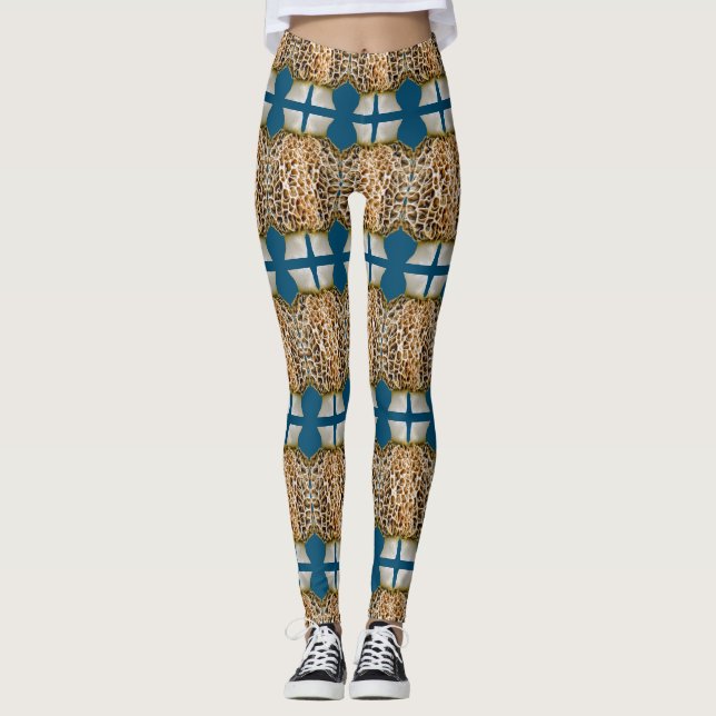 Legging Caneleiras do cogumelo do Morel (Frente)