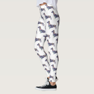 Legging Caneleiras do costume do Dachshund da mandala