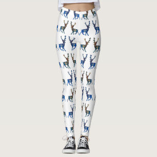Legging Caneleiras do costume do Natal da rena dos cervos