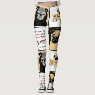 Legging Caneleiras do costume do Pug do salvamento de