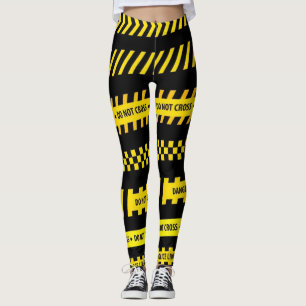 Legging Caneleiras do design da fita do cuidado