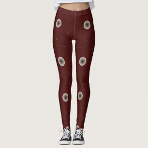 Legging Caneleiras do design de Brown e do ovo branco e do