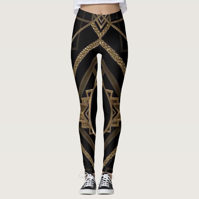 Legging Caneleiras do design do art deco (Frente)