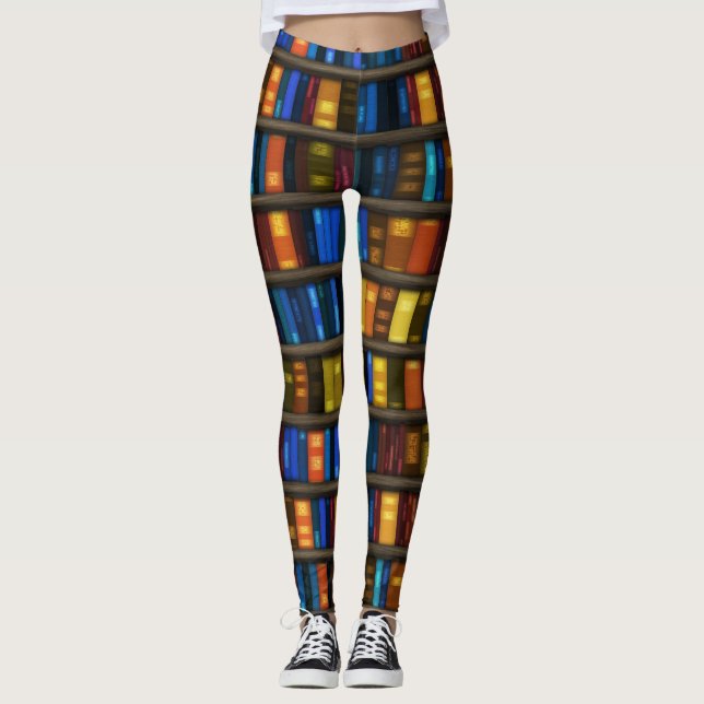 Legging Caneleiras do design dos amantes de livro (Frente)