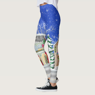 Legging Caneleiras do divertimento do feriado da vila do