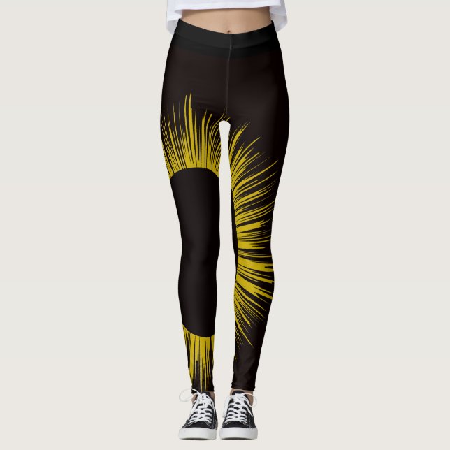 Legging Caneleiras do eclipse solar (Frente)